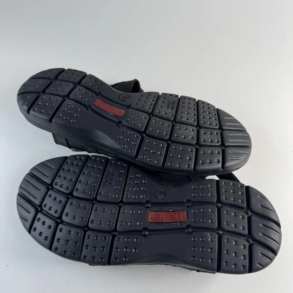 Dexter Sandals Shoes Mens Size 11 Brown Leather Strap Comfort Walking Casual
